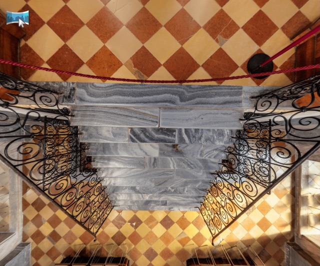 Looking down at the Nadir in Pano2VR, the hole that was there, has now been patched using generative AI imaging.