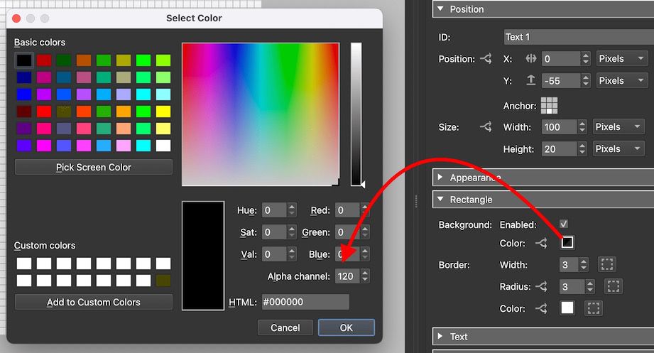 Pick the background color.