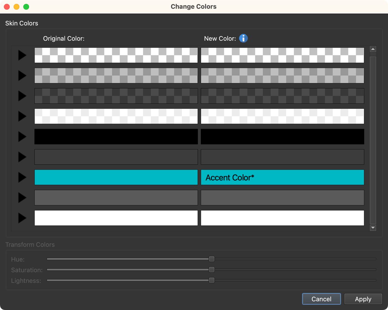 Viewing a color scheme.