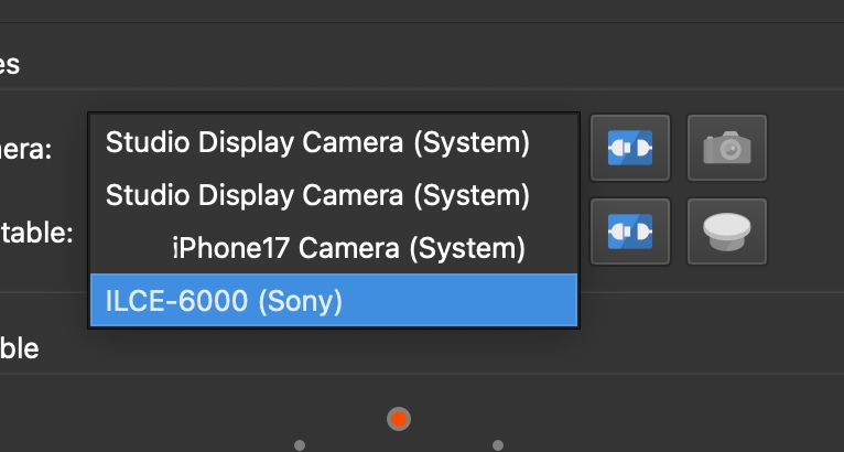 Connect to the Sony camera.