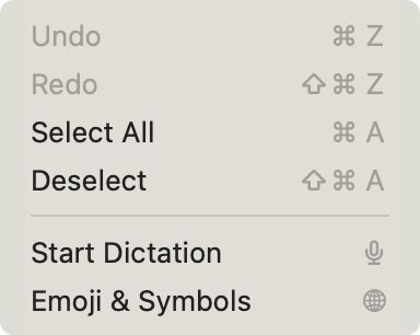 Edit Menu