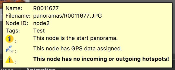The tooltip from a node in the Tour Browser