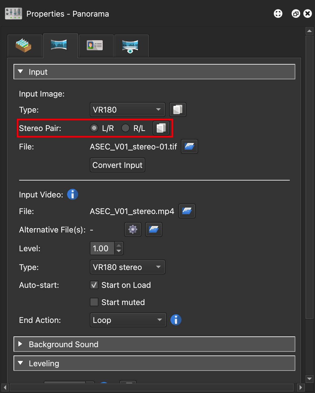 Select the correct stereo pairing. The copy buttons show when there are multiple nodes.