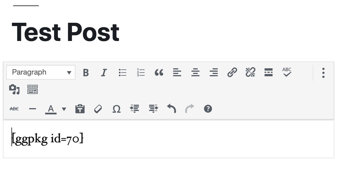 Package shortcode.