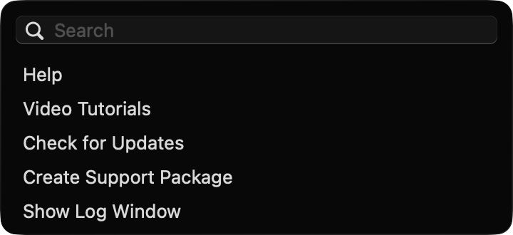 Help Menu
