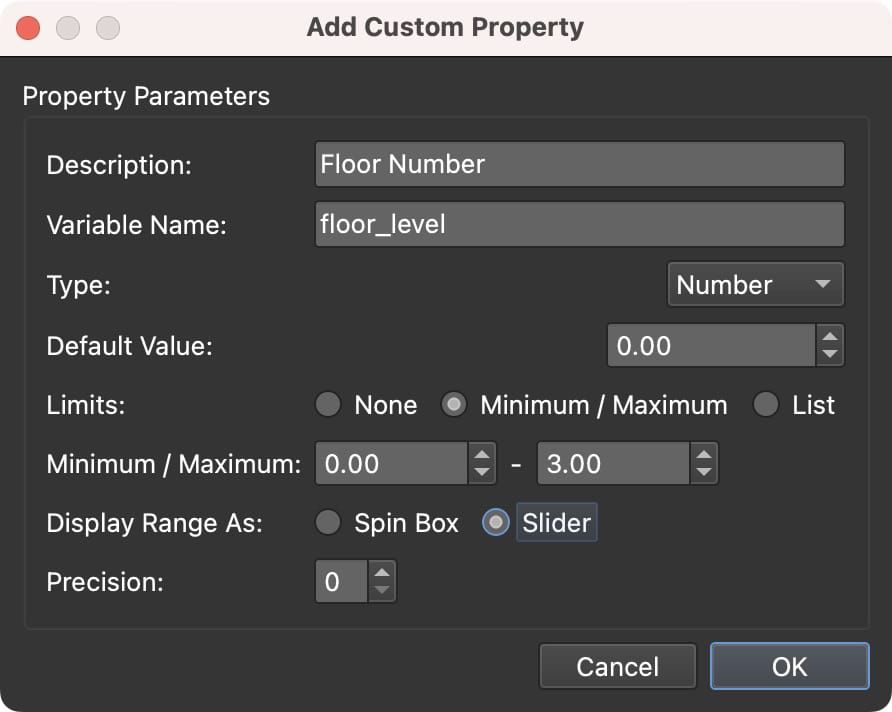 Custom Property Parameters - Number Type