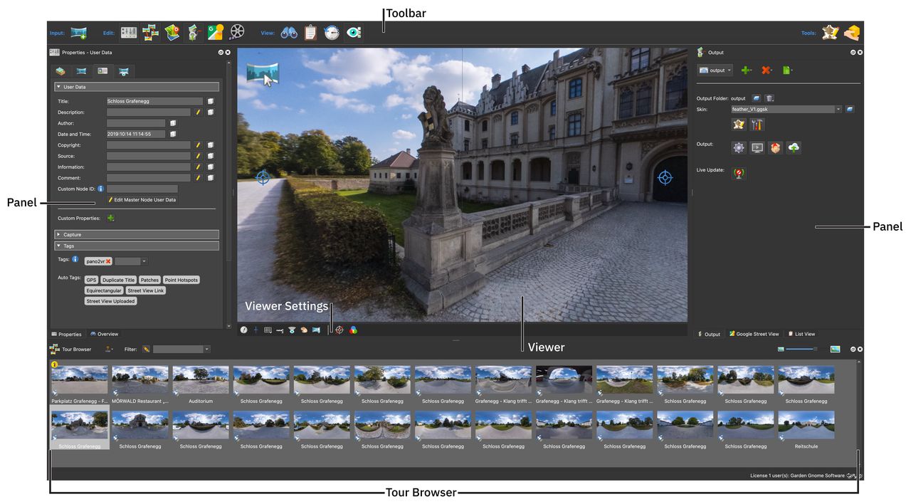 Pano2VR’s Main Interface