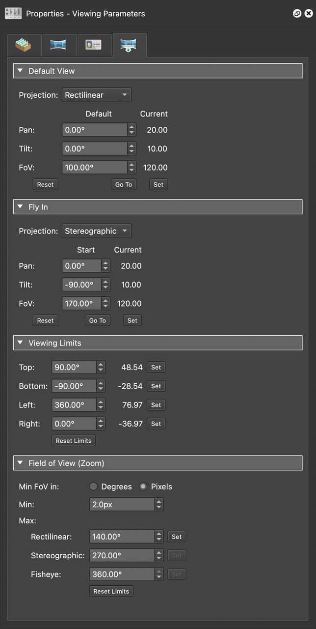 Viewing Parameters