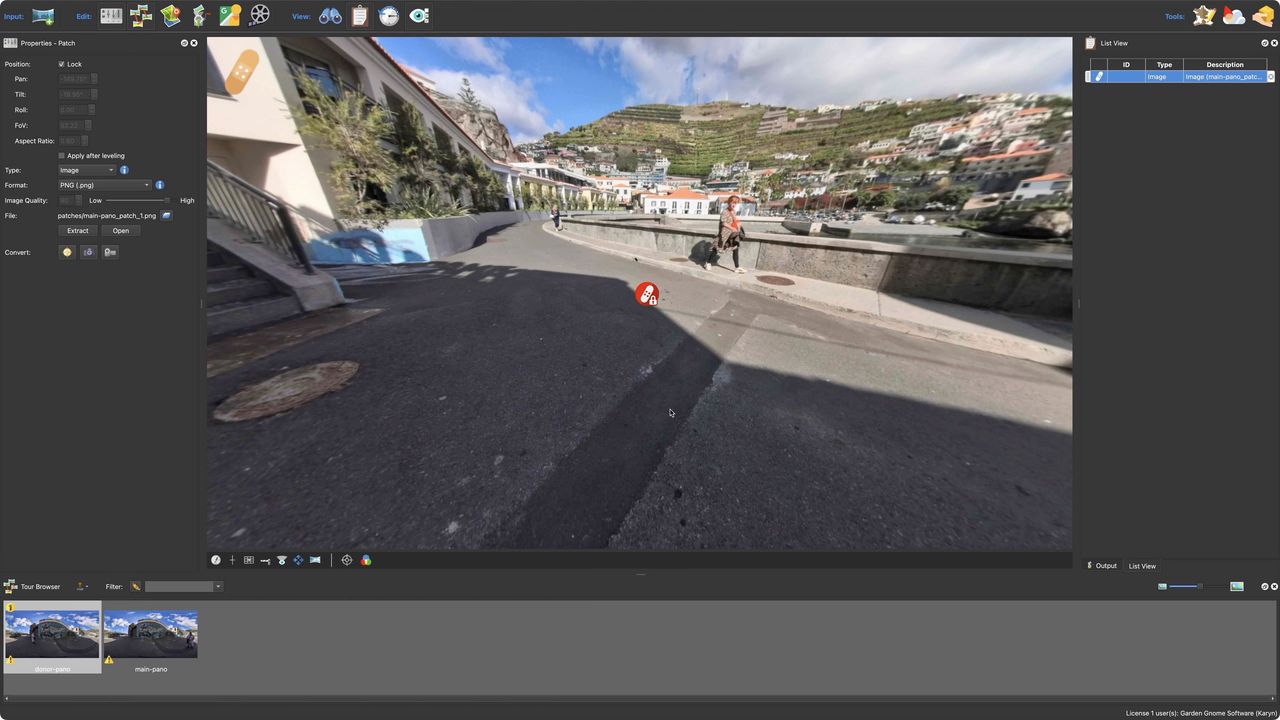 Masked patch applied