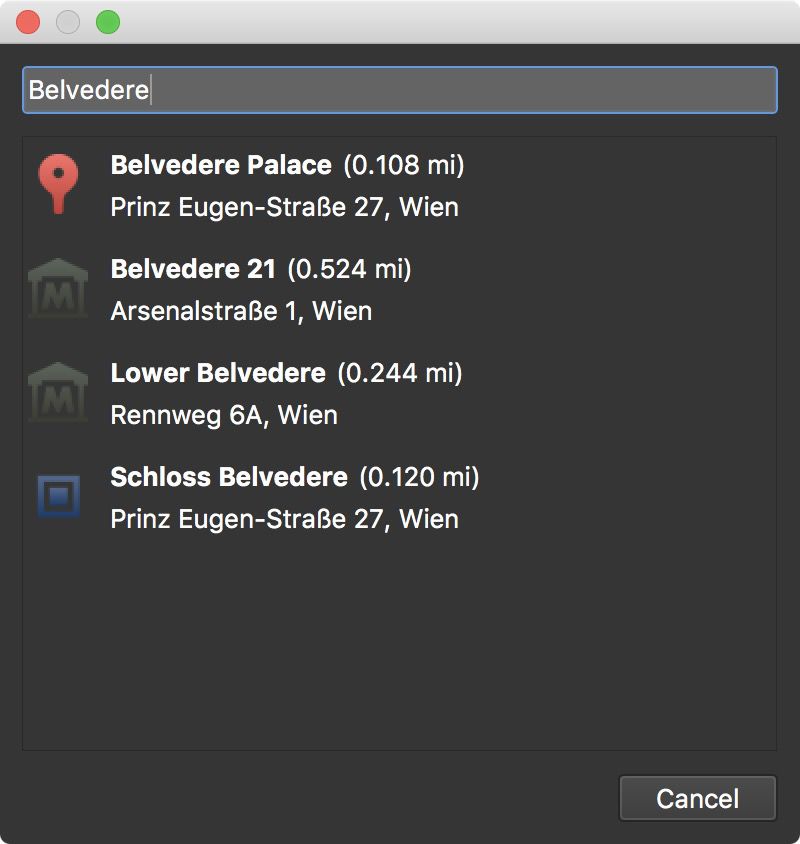 Add Place Dialog