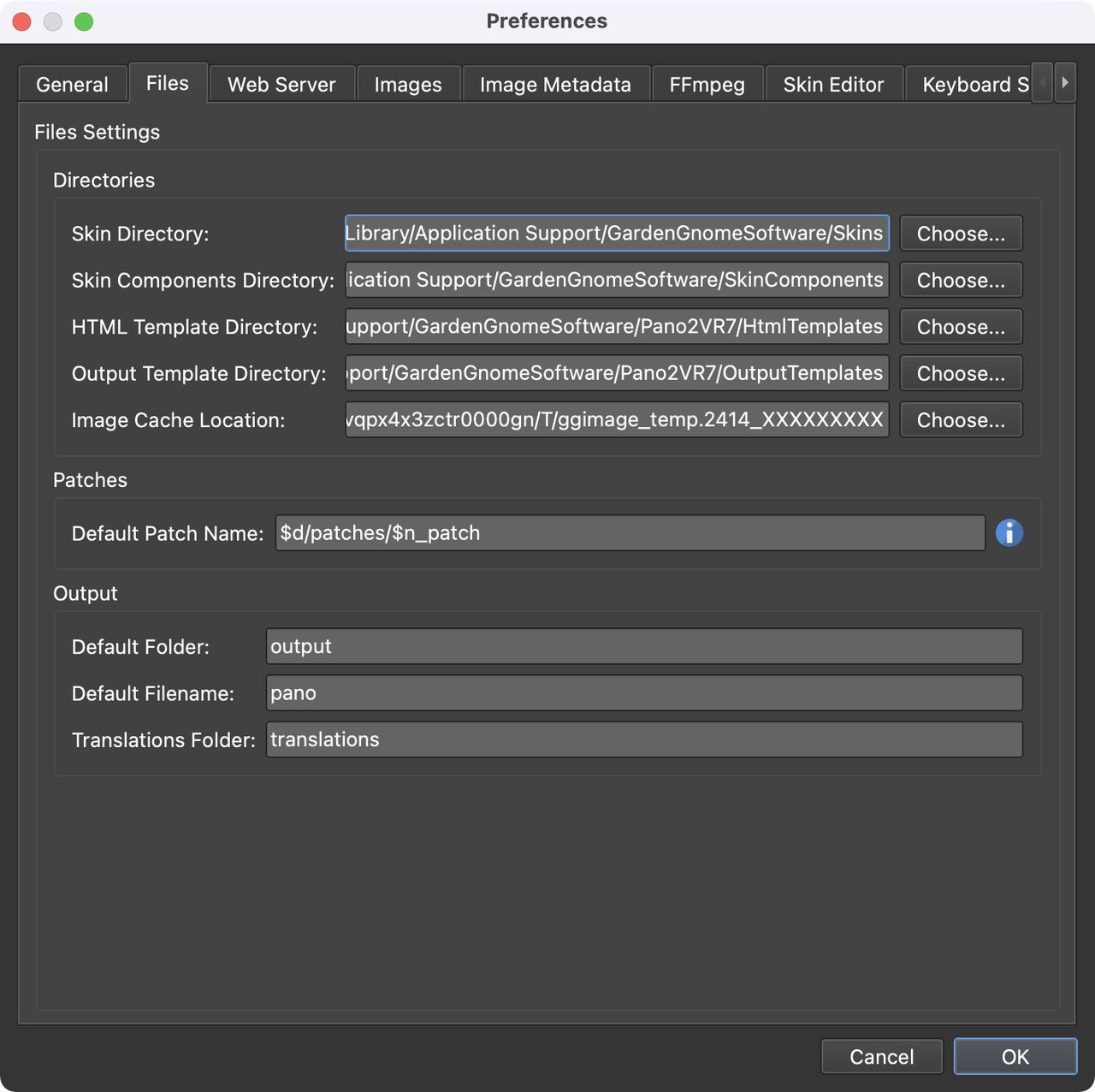 Files Settings