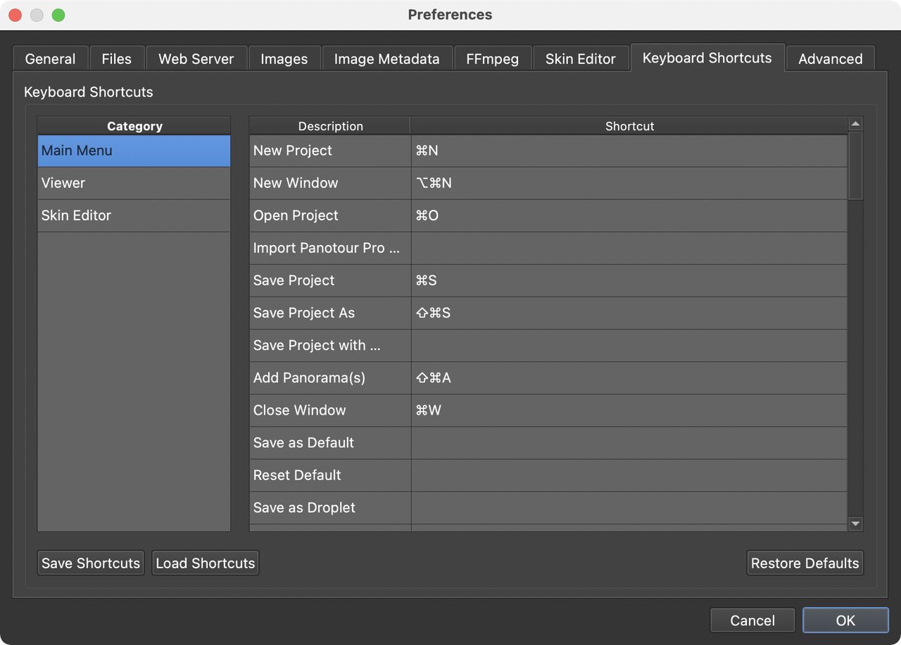 Keyboard Shortcuts