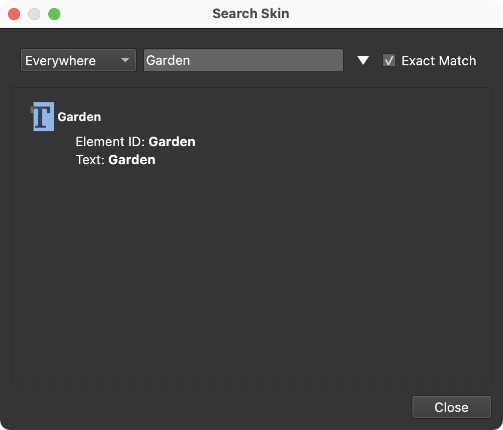 Search for Garden.