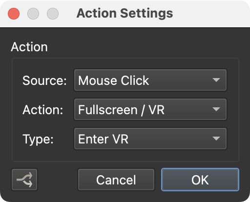 Enter VR action in the main skin.