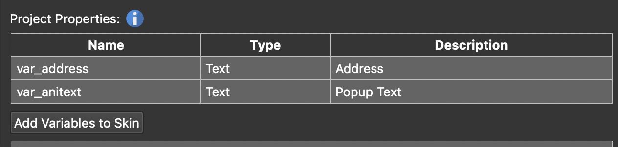 Project Properties Variables
