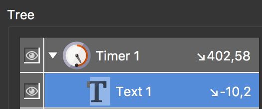 Text as a child of a Timer