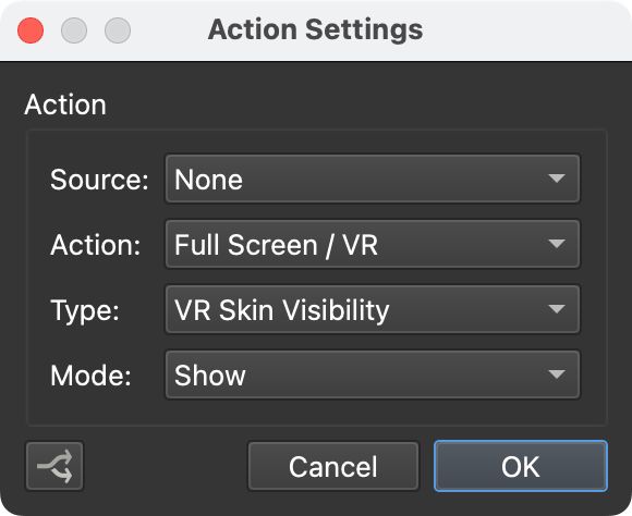  VR Skin Visibility action in the VR skin.