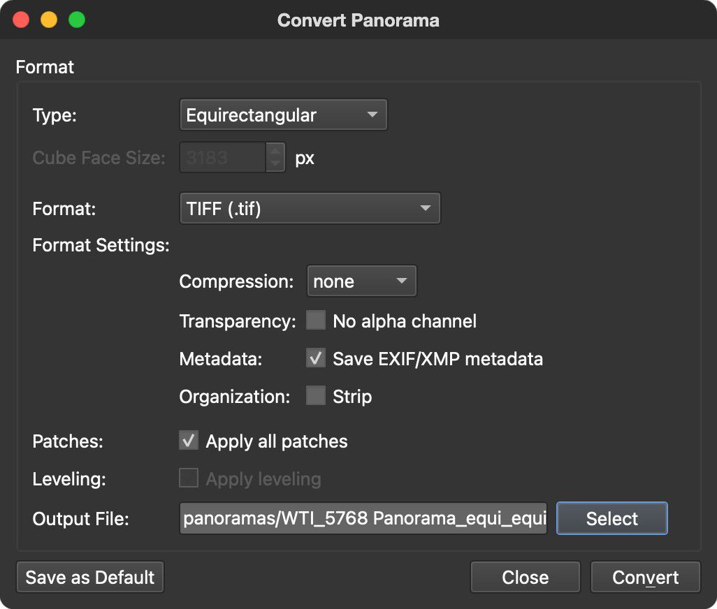 Convert Image dialog.