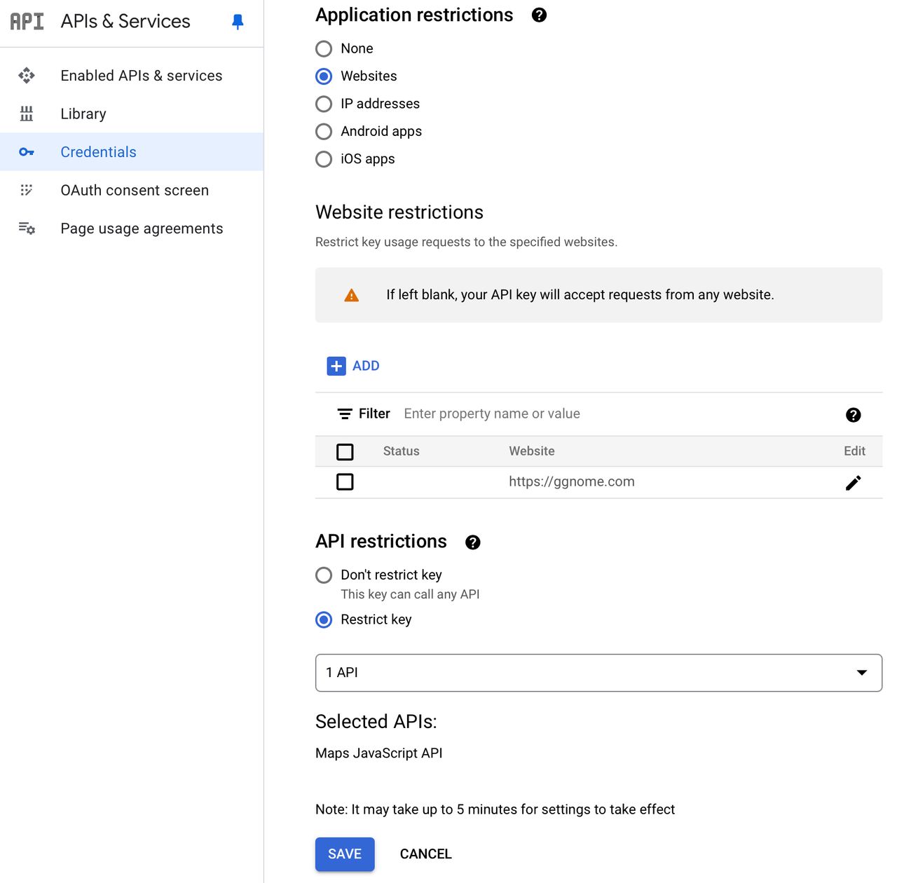 Restrict API to a Domain