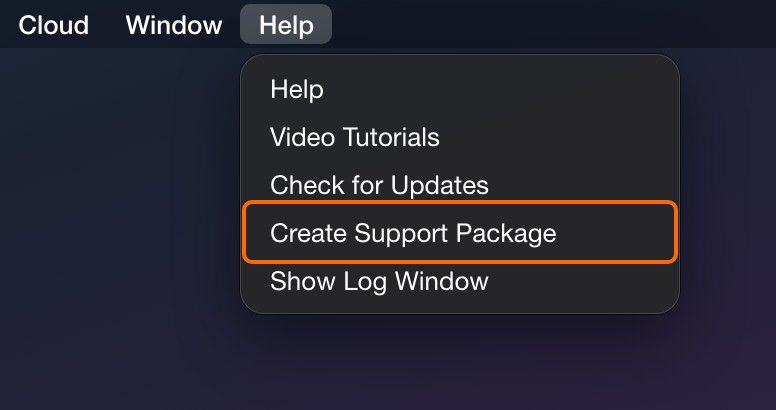 Create Support Package