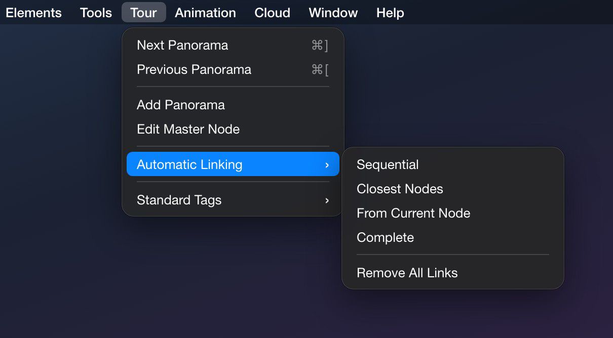 Automatic Linking Menu