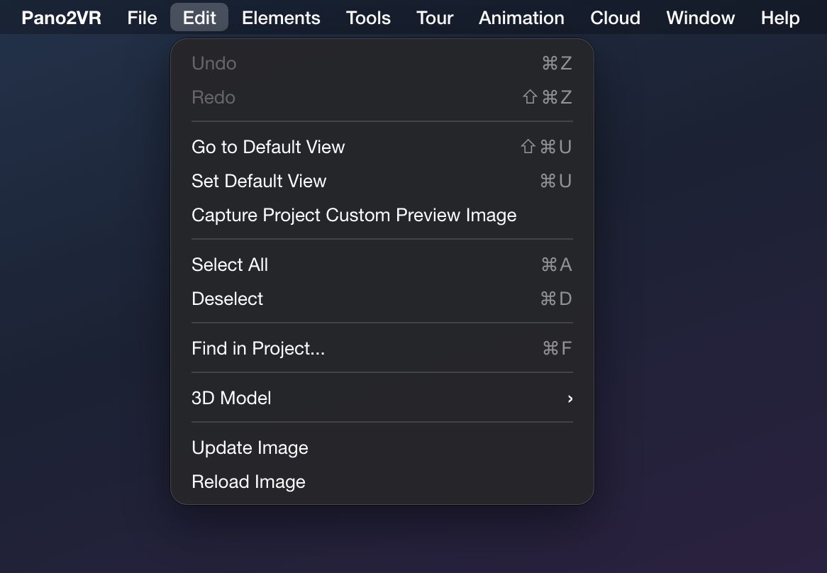 Edit Menu