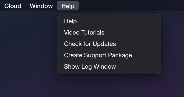 Help Menu