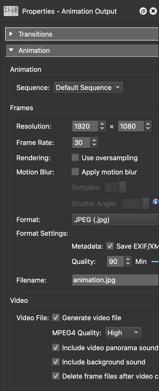 Animation Settings