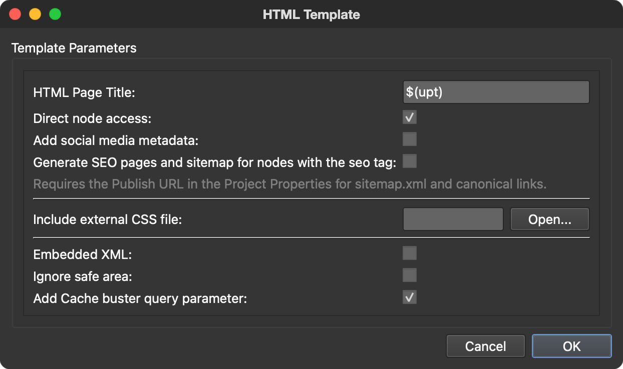 HTML Normal Template Parameters