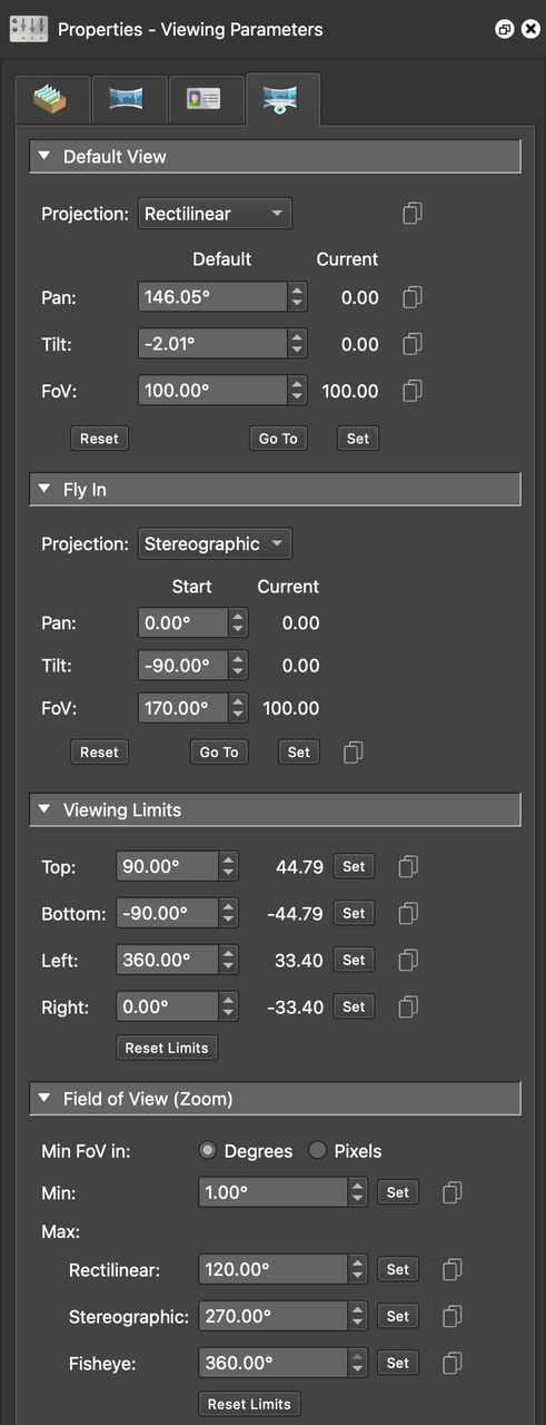 Viewing Parameters