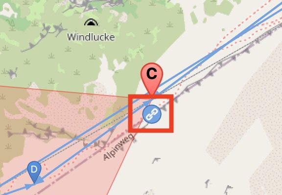 Hover over a node marker and click the link icon to enter Link Mode.