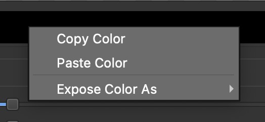 Copy and Paste Color Menu