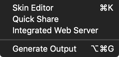 Tools Menu