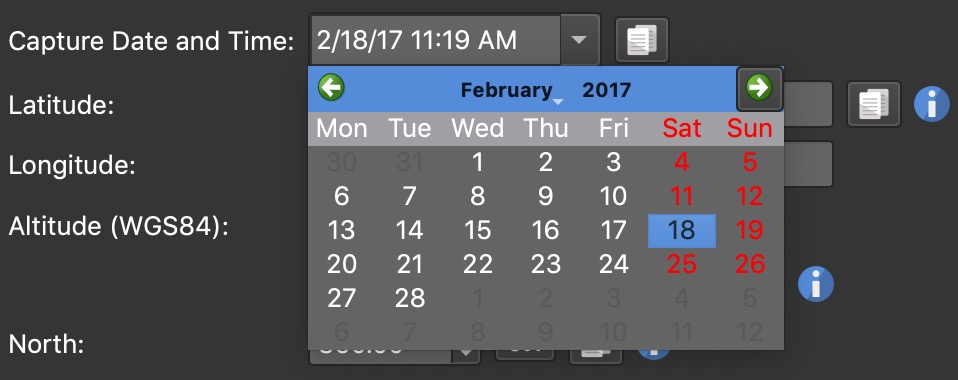 Capture Date and Time Capture Date and Time