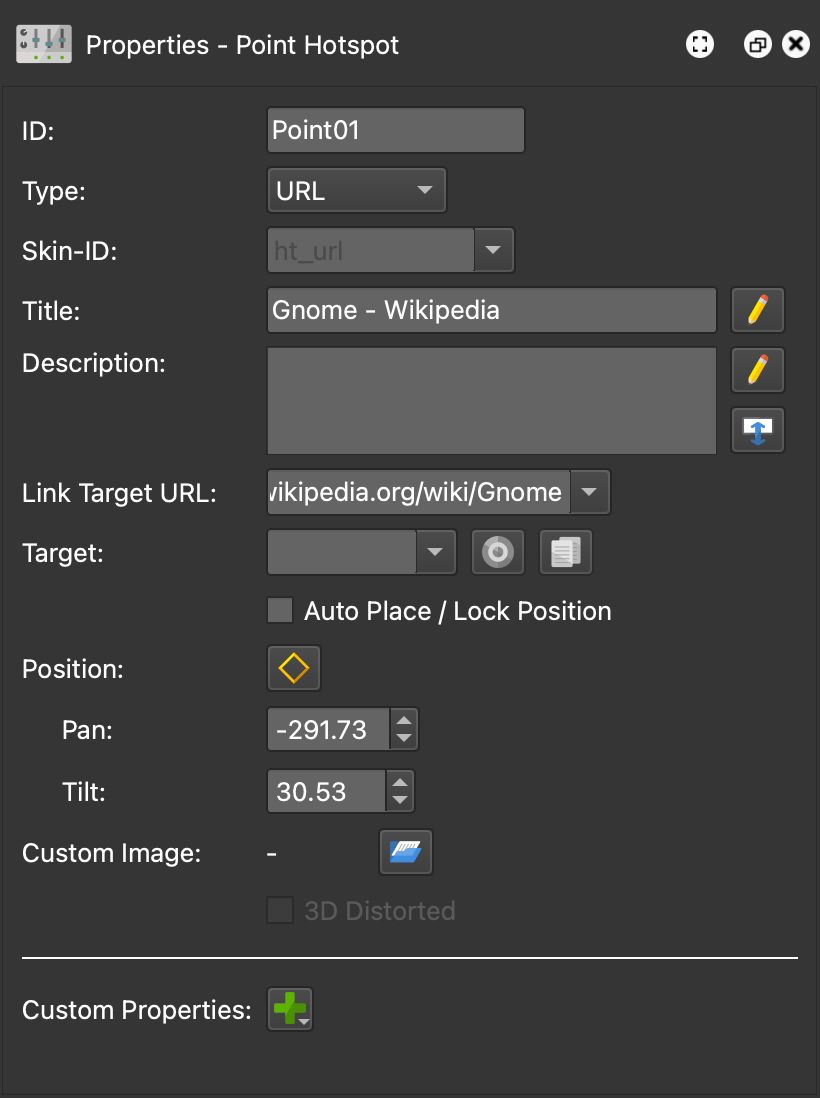 Hotspot Settings for the URL-type Point Hotspot
