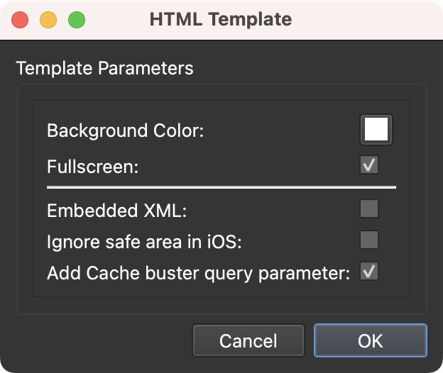 HTML Normal Template Settings