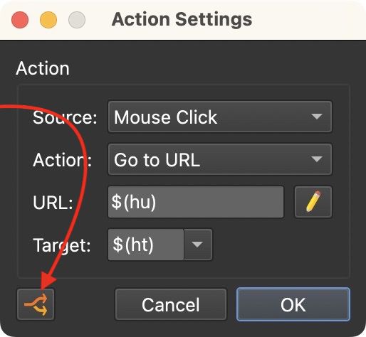 Action filter button. Indicates a filter has been applied.