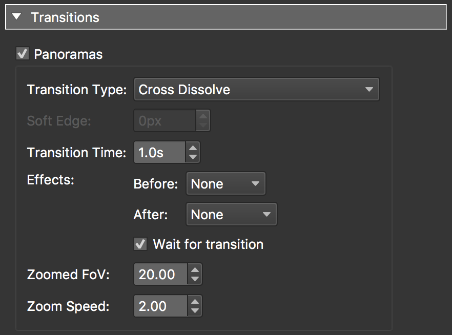 Transitions Settings