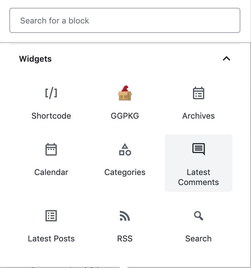 Add GGPKG Widget
