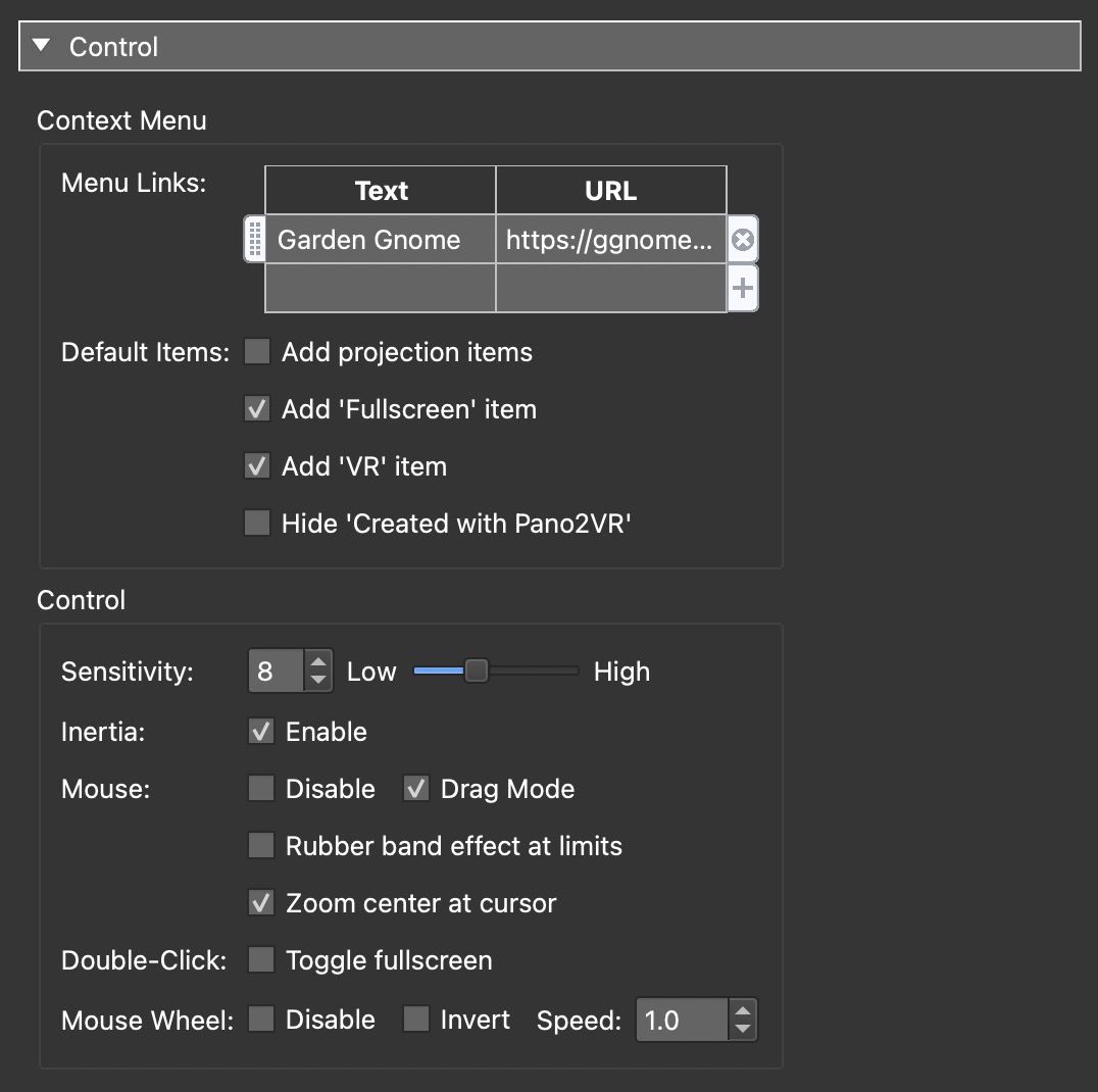 Control Settings