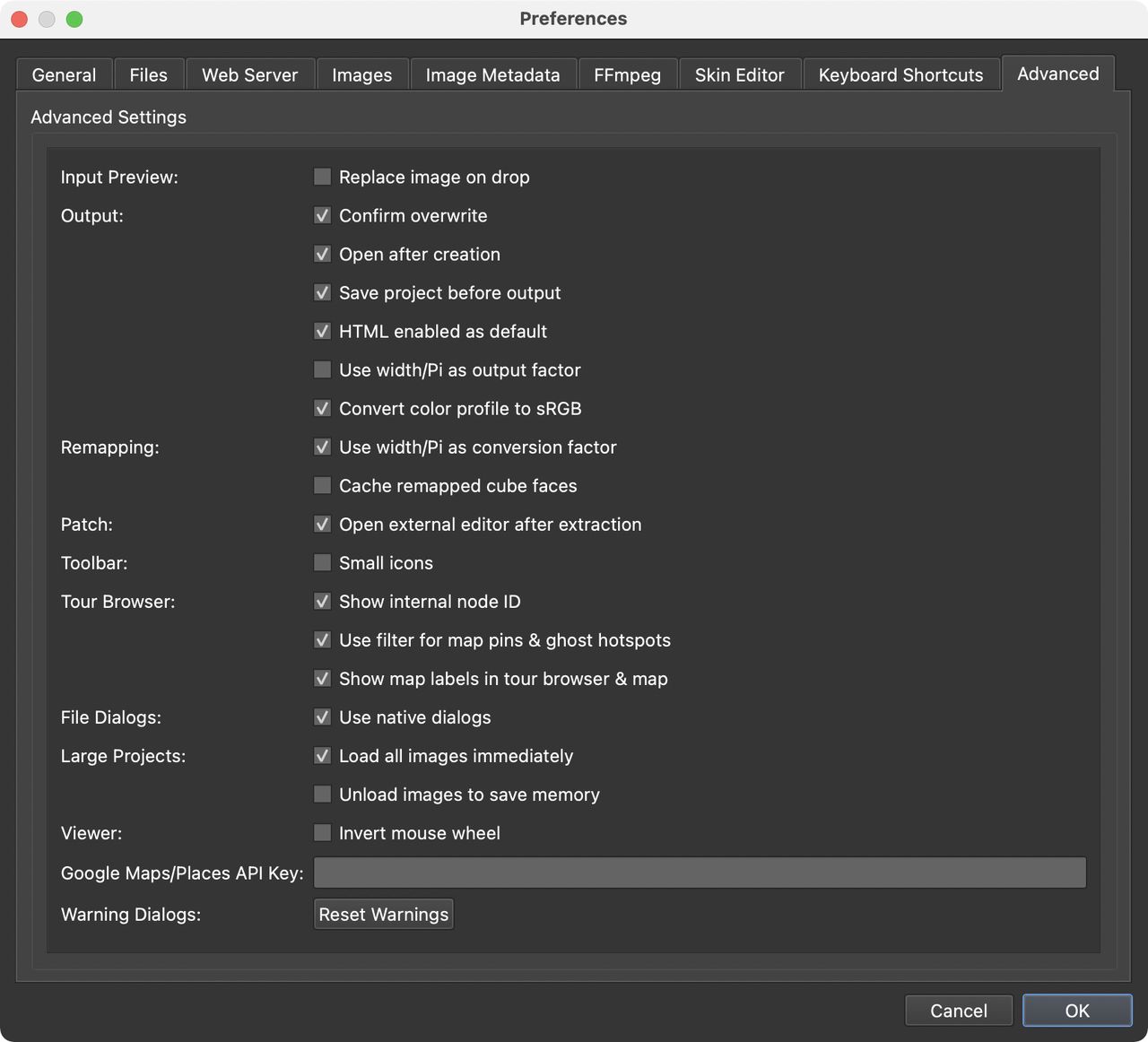 Advance Settings