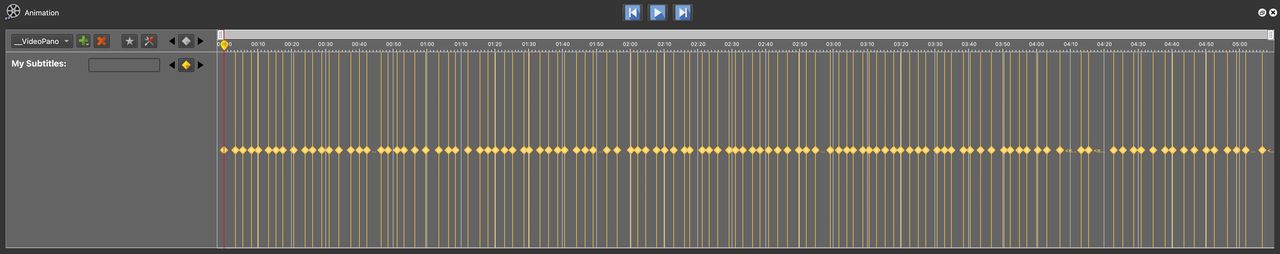 Subtitle track with keyframes.