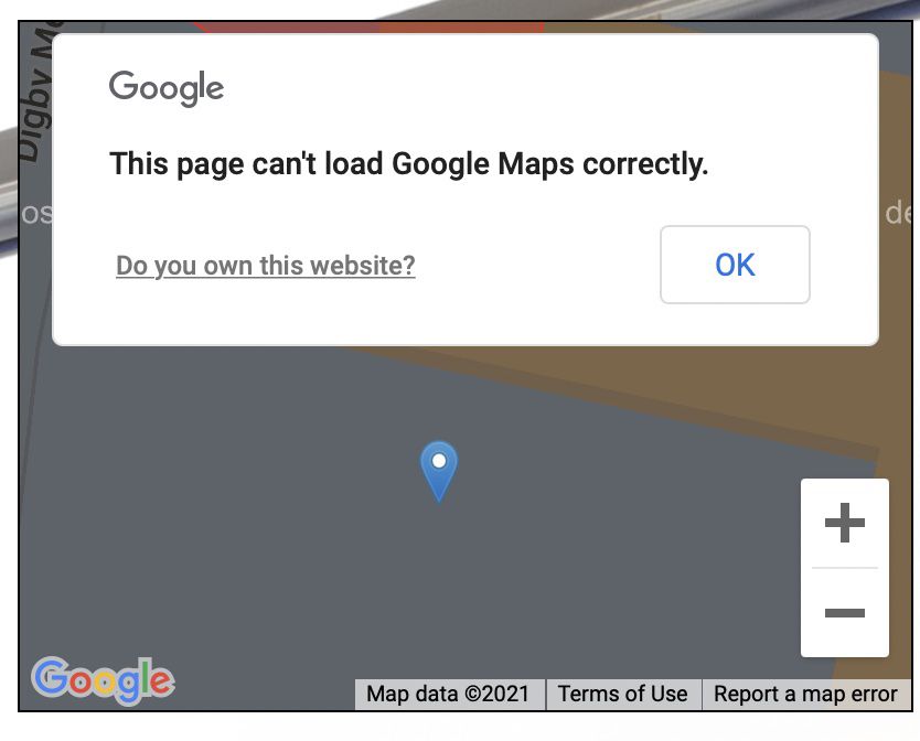 The warning one gets when an API key is missing.