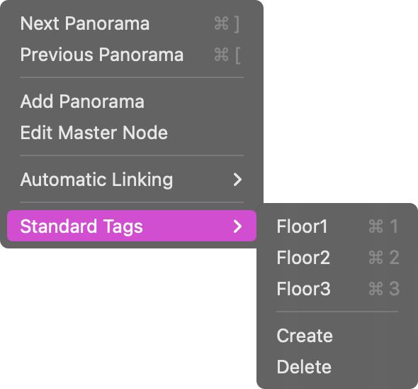 Standard Tags Menu