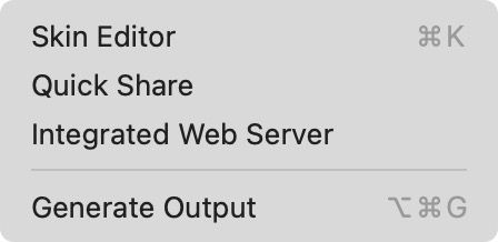 Tools Menu