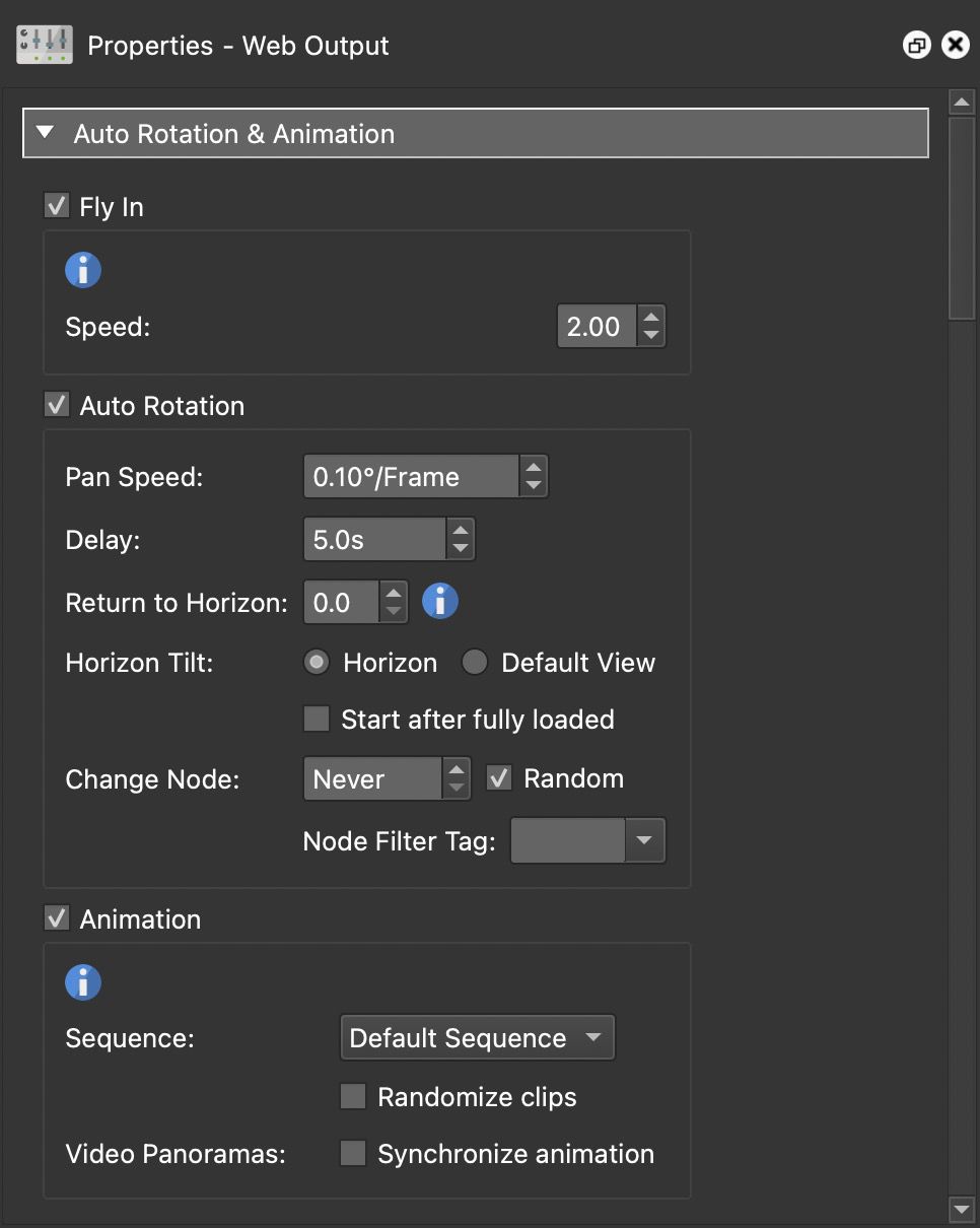 Autorotation and Animation Settings