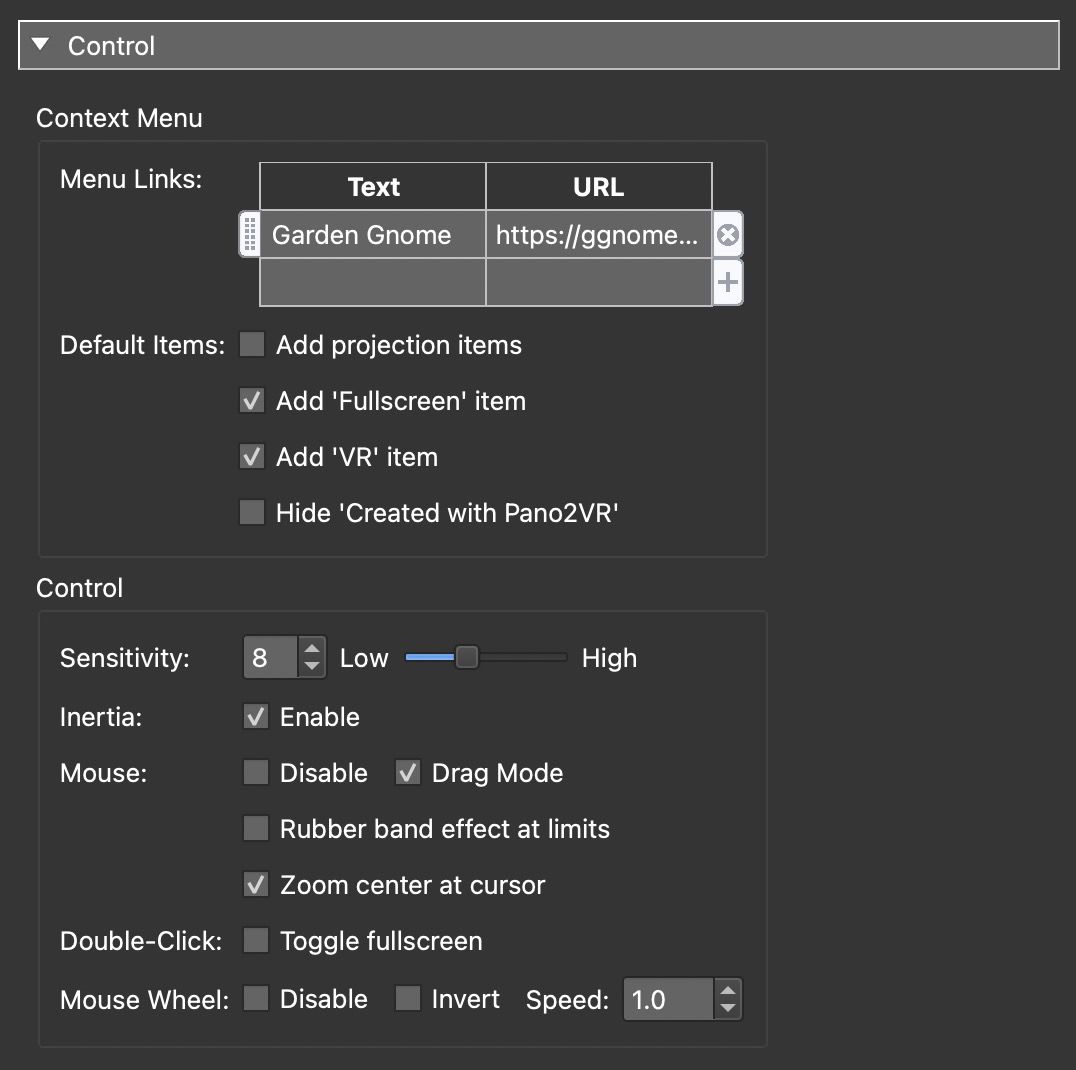 Control Settings