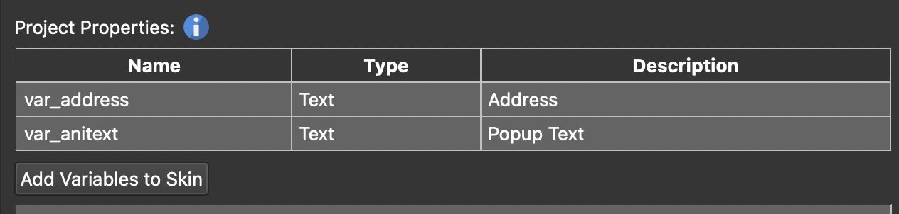 Project Properties Variables