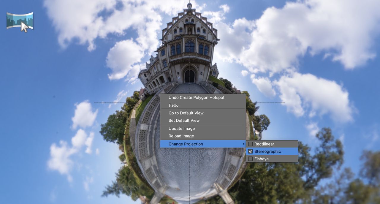 Viewer with Stereographic Projection