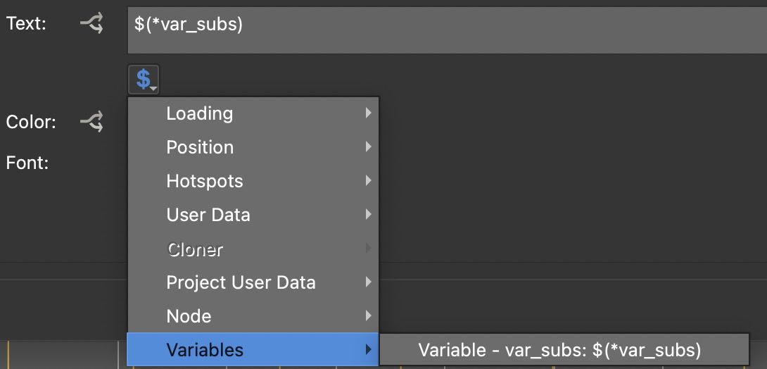 Add the variable to the text.